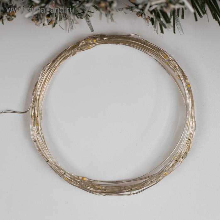 Гирлянда «Нить» 5 м роса, IP20, серебристая нить, 50 LED, 2 режима, батарейки AAх3 (нет в комплекте), свечение жёлтое Гирлянда «Нить» 5 м роса, IP20, серебристая нить, 50 LED, 2 режима, батарейки AAх3 (нет в комплекте), свечение жёлтое