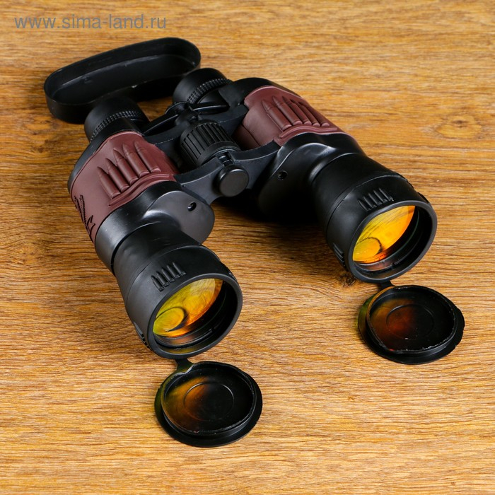Бинокль 7х50, Бинокль 7х50, "Тундра", черный, линзы рубин, с вставкой в виде пули