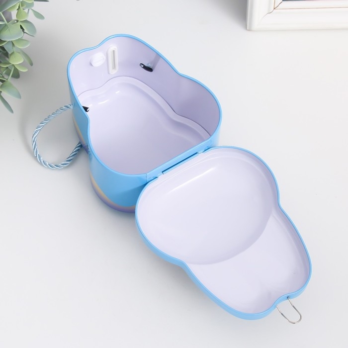 Копилка металл с замочком Копилка металл с замочком "Зайчик/Зайка" МИКС 12х9х14 см