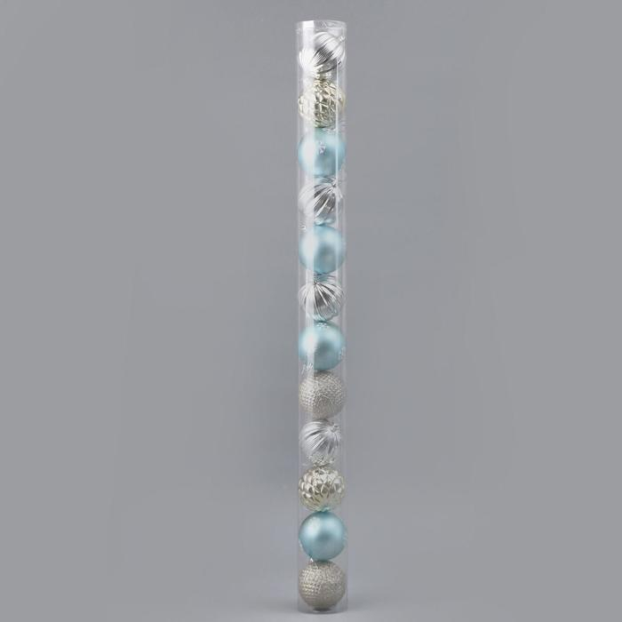 Набор шаров пластик d-8 см, 12 шт Набор шаров пластик d-8 см, 12 шт "Лима" микс