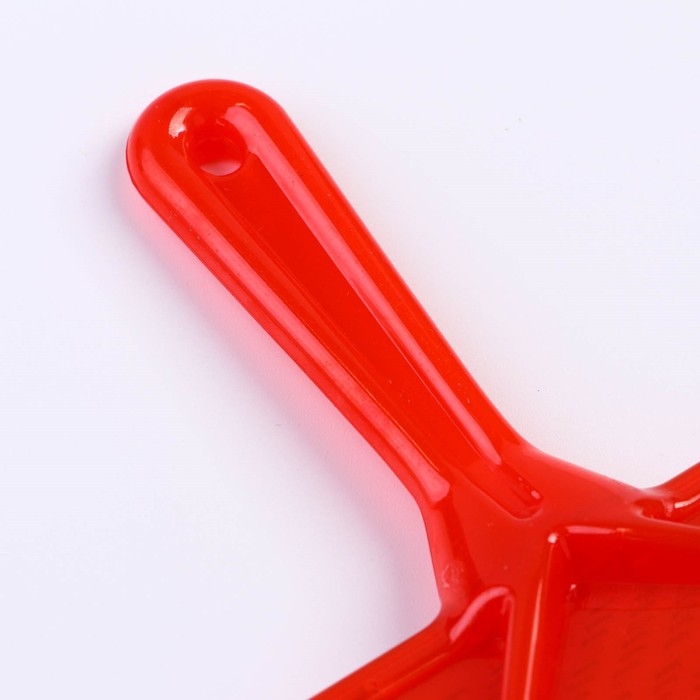 Пуходерка  Пуходерка "Симпл" с прозрачной ручкой, с каплями, 9,5 х 13,8 см, красная