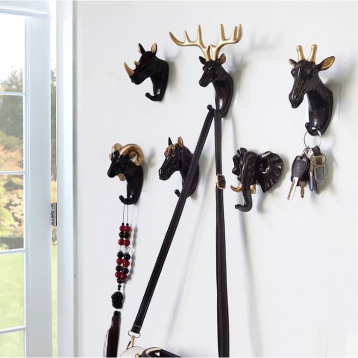 Декор настенный-вешалка Декор настенный-вешалка "Слон" 11 x 10.5 см, черный