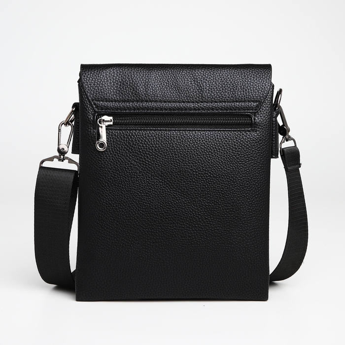 Сумка мужская через плечо TEXTURA, наружный карман, цвет чёрный Сумка мужская через плечо TEXTURA, наружный карман, цвет чёрный