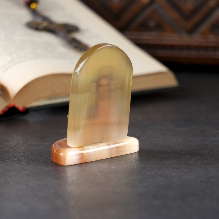 Икона с подсвечником  Икона с подсвечником "Иисус Христос", селенит