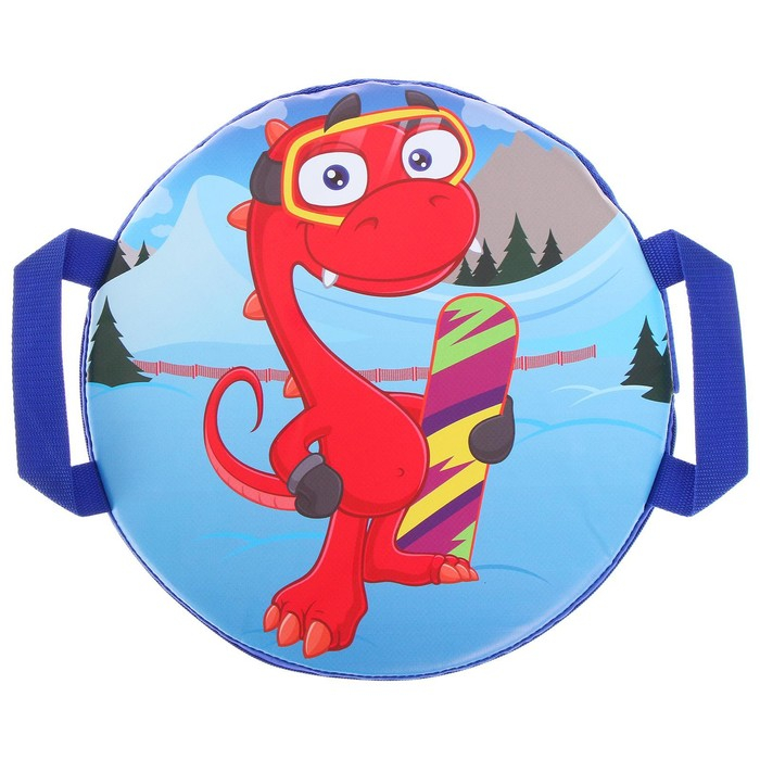 Санки-ледянки №74 «Дракончик со сноубордом», d=35 см Санки-ледянки №74 «Дракончик со сноубордом», d=35 см