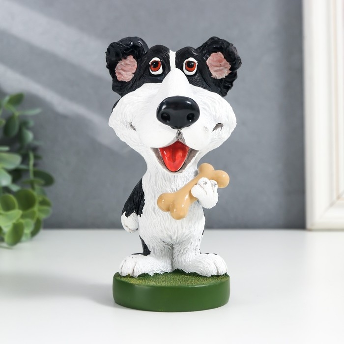 Сувенир полистоун подставка под очки Сувенир полистоун подставка под очки "Пёсик с косточкой" 13,5х8х7,5 см