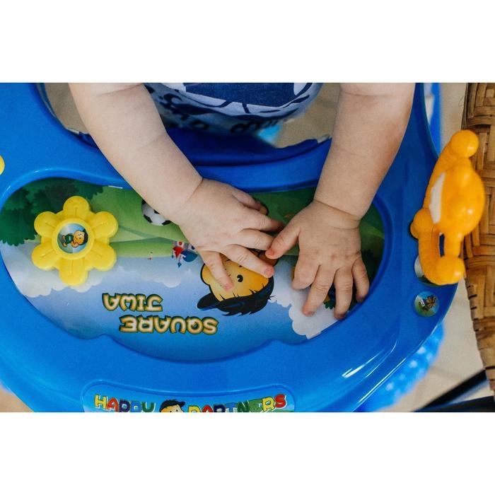 Ходунки «Солнышко», 7 колес, муз. игрушки, синий