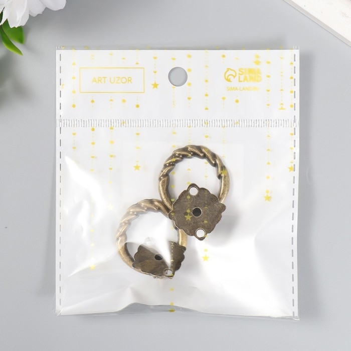 Ручка для шкатулки металл Ручка для шкатулки металл "Молоточек косичка" бронза набор 2 шт 841 4х3 см