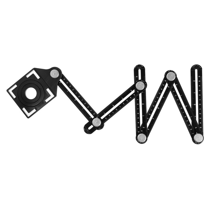 Складная линейка ТУНДРА, для позиционирования отверстий при сверлении, 6 углов, 25-45-60 Складная линейка ТУНДРА, для позиционирования отверстий при сверлении, 6 углов, 25-45-60