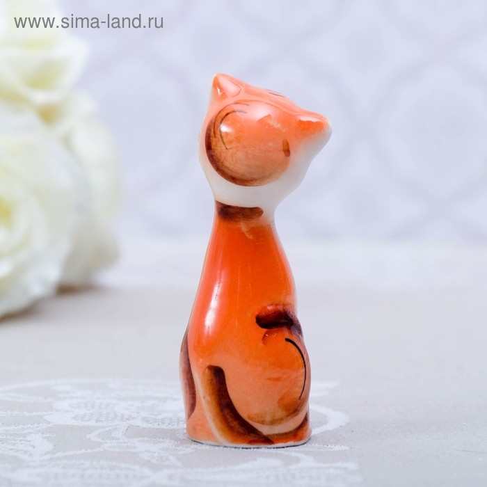 Сувенир «Кошка Милашка», рыжая, 9 см, гжель Сувенир «Кошка Милашка», рыжая, 9 см, гжель