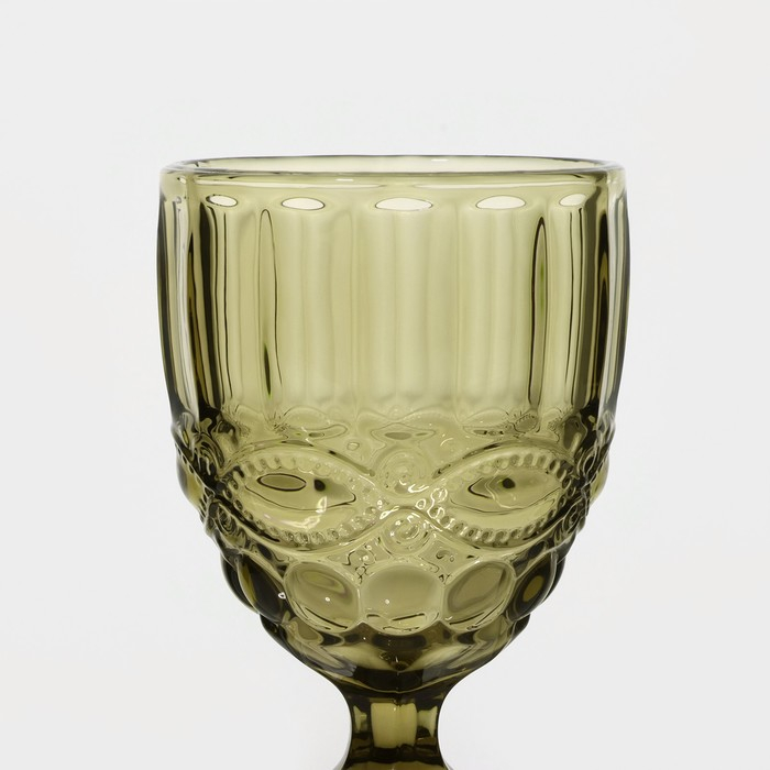 Набор бокалов для вина стеклянный Magistro &laquo;Ла-Манш&raquo;, 250 мл, 8&times;15,5 см, 2 шт, цвет зелёный