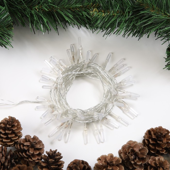 Гирлянда «Нить» 5 м с насадками «Хрусталики», IP20, прозрачная нить, 50 LED, свечение мульти, 8 режимов, 220 В Гирлянда «Нить» 5 м с насадками «Хрусталики», IP20, прозрачная нить, 50 LED, свечение мульти, 8 режимов, 220 В