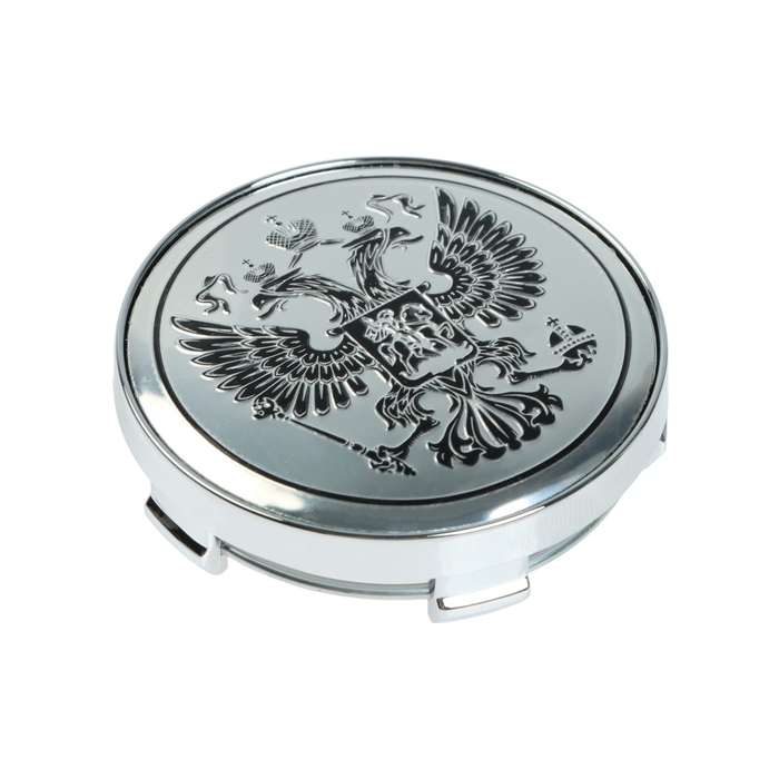 Заглушка на центральное отверстие диска, герб РФ, посадочный 56 мм, хром Заглушка на центральное отверстие диска, герб РФ, посадочный 56 мм, хром