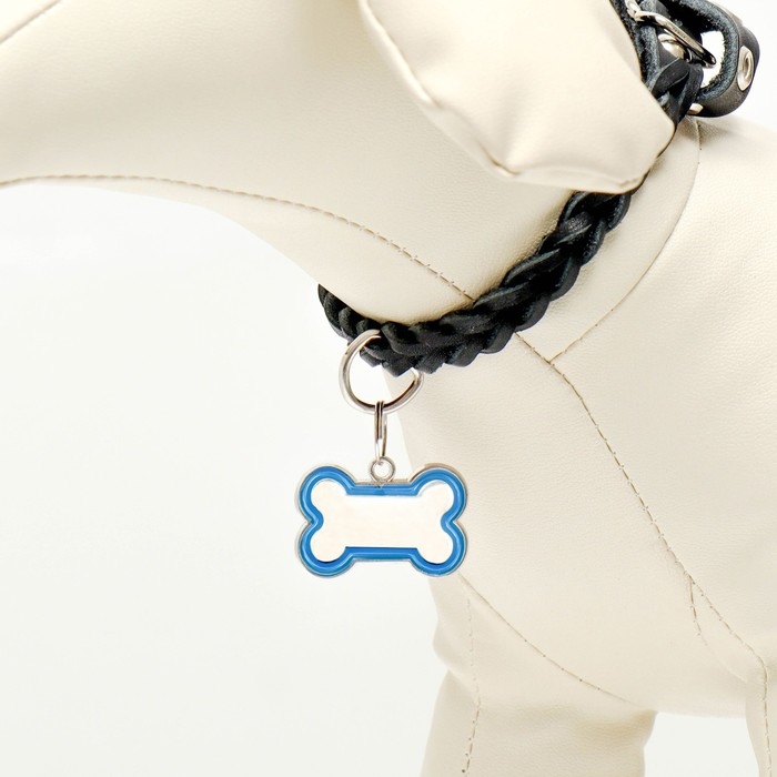 Адресник под гравировку  Адресник под гравировку "Косточка" объёмная, фасовка по 6 шт, 3,2 х 2,3 см, микс цветов