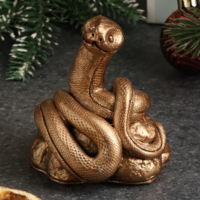 Фигура Фигура "Змея Зена" бронза, 10х10х10см