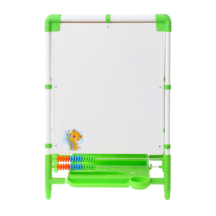 Мольберт детский двусторонний «Доска знаний», регулируется по высоте, + учебные принадлежности, цвет салатовый