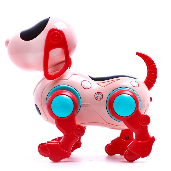 Робот-собака IQ DOG, световые и звуковые эффекты, русские песенки, работает от батареек, цвет розовый Робот-собака IQ DOG, световые и звуковые эффекты, русские песенки, работает от батареек, цвет розовый