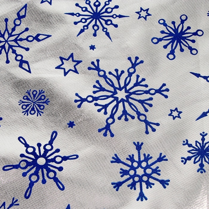 Подарочный мешок Деда Мороза «Снежинки», серебро, 60 х 40см