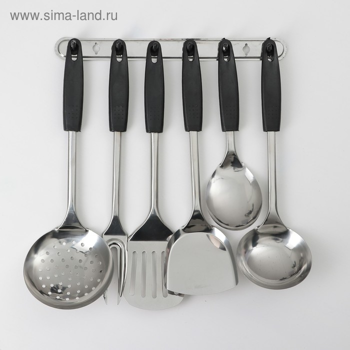 Набор кухонных принадлежностей «Ночь», 6 предметов, на подвесе Набор кухонных принадлежностей «Ночь», 6 предметов, на подвесе