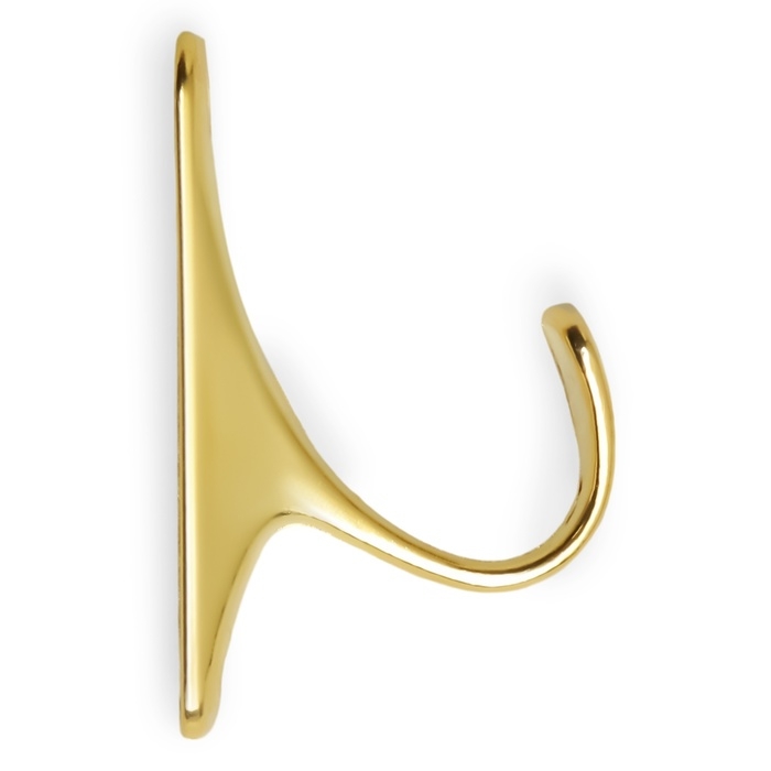 Крючок мебельный ТУНДРА TKO024, однорожковый, золото, 2 шт Крючок мебельный ТУНДРА TKO024, однорожковый, золото, 2 шт