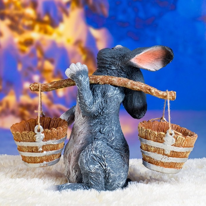 Садовая фигура  Садовая фигура "Заяц с коромыслом" 35см