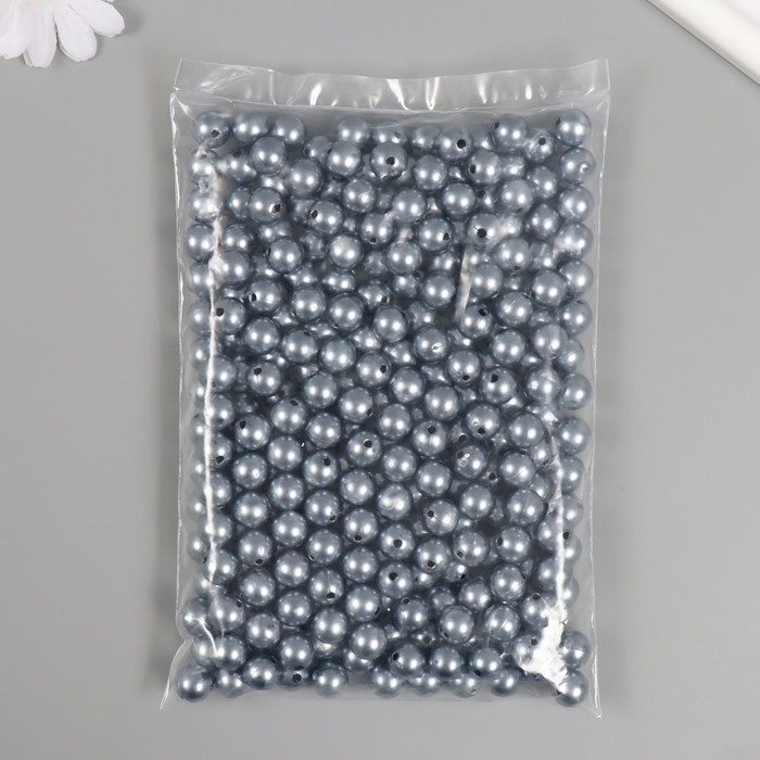 Набор бусин "Жемчуг" d 12 мм, 250 гр, серый