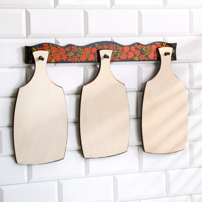 Набор Доски 3 шт и держатель 48×33×1 см хохлома Набор Доски 3 шт и держатель 48×33×1 см хохлома