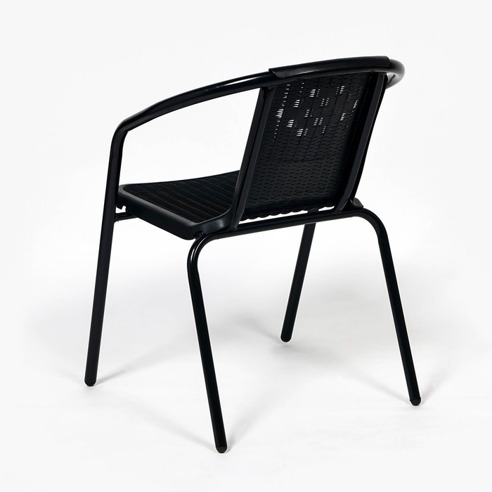 Набор садовой мебели: Стол квадратный 80 х 80 х 73 см и 2 стула черного цвета Набор садовой мебели: Стол квадратный 80 х 80 х 73 см и 2 стула черного цвета