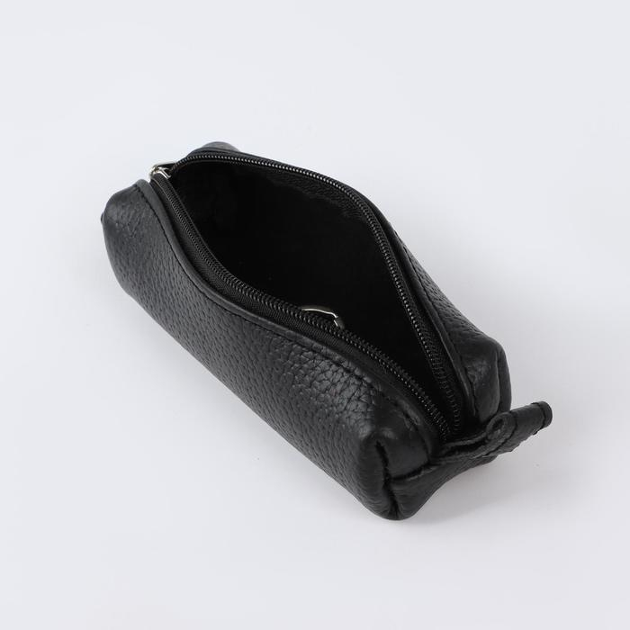 Ключница на молнии, длина 12 см, кольцо, цвет чёрный Ключница на молнии, длина 12 см, кольцо, цвет чёрный