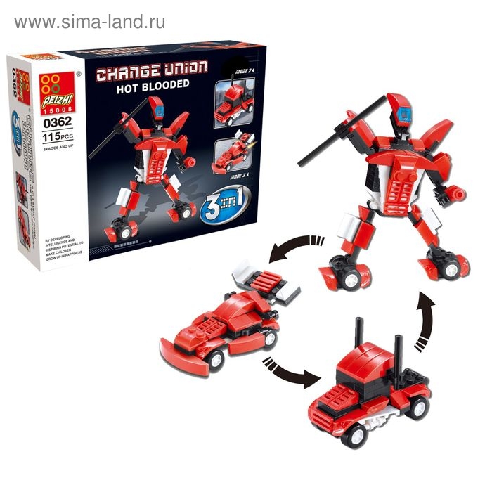 Конструктор «Робот», 115 деталей, 3 варианта сборки Конструктор «Робот», 115 деталей, 3 варианта сборки