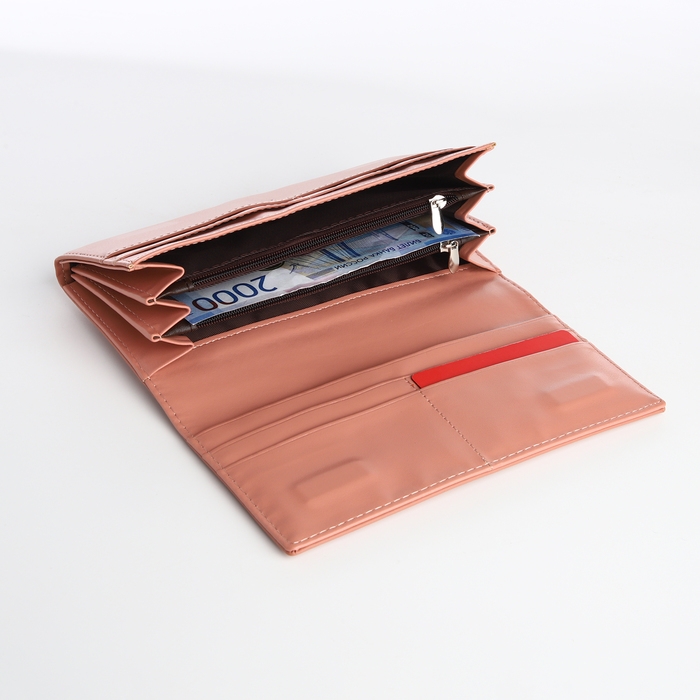 Кошелёк женский на магните, цвет розовый