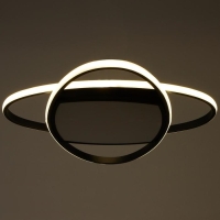 Люстра с ПДУ 1221/1BK LED 90Вт 3000-6000К черный 50х50х9 см BayerLux