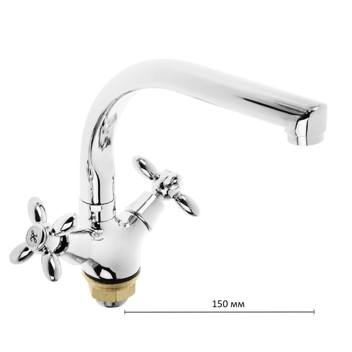 Cмеситель для кухни Accoona A4478, двухвентильный, с гайкой, силумин, хром Cмеситель для кухни Accoona A4478, двухвентильный, с гайкой, силумин, хром