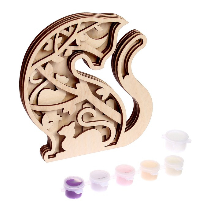 Роспись по дереву «Кошка»