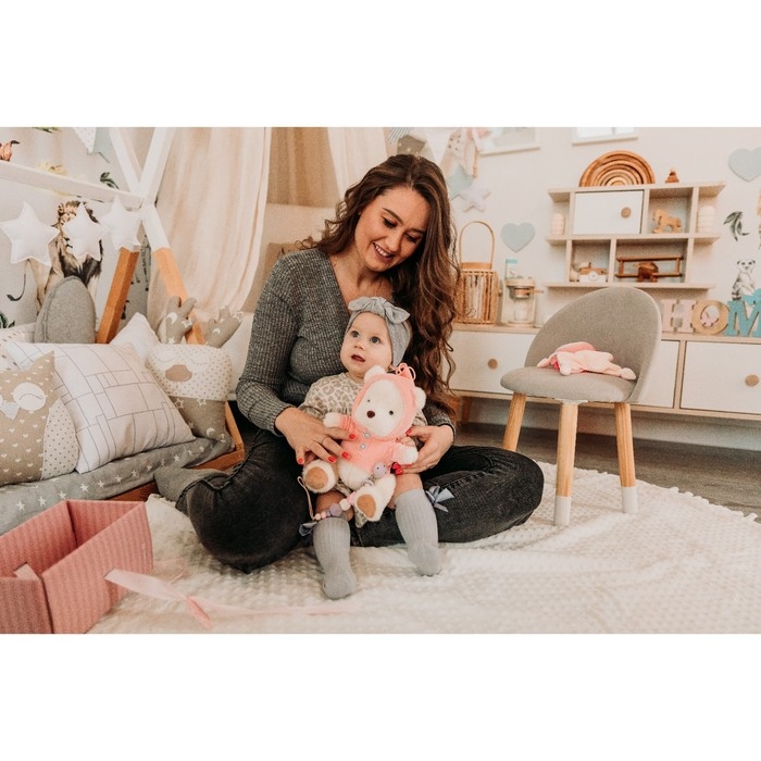 Подарочный набор: мягкая игрушка «Медвежонок» + держатель для пустышки, 23 см, розовый Подарочный набор: мягкая игрушка «Медвежонок» + держатель для пустышки, 23 см, розовый