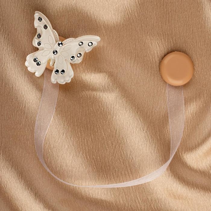 Подхват для штор «Бабочка красавица», 5 × 5 см, 31 см, цвет белый Подхват для штор «Бабочка красавица», 5 × 5 см, 31 см, цвет белый