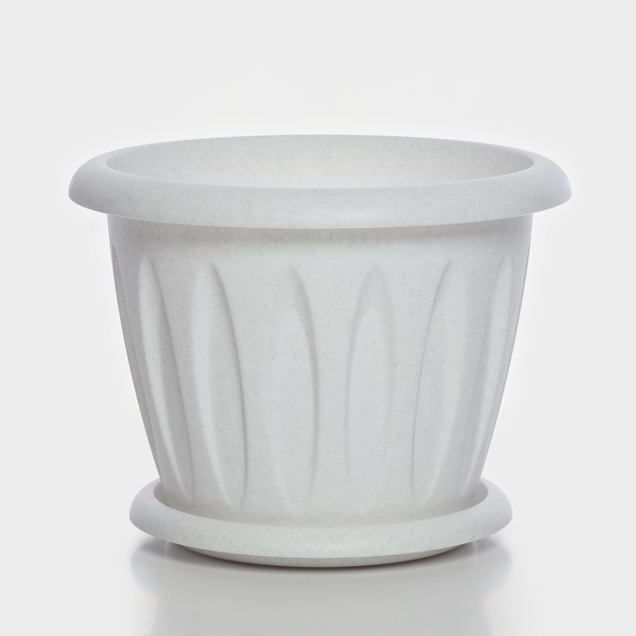 Горшок с поддоном «Фелиция», 6,4 л, цвет мраморный Горшок с поддоном «Фелиция», 6,4 л, цвет мраморный