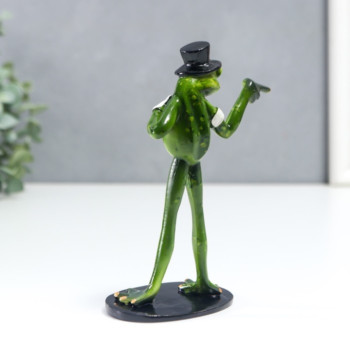 Сувенир полистоун лак Сувенир полистоун лак "Лягуха в шляпе - Ты" 15х6х9 см