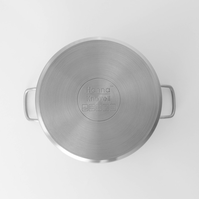 Кастрюля из нержавеющей стали Hanna Knövell с крышкой, 11 л, d=28 см, h=18 см, толщина стенки 0,8 мм, индукция Кастрюля из нержавеющей стали Hanna Knövell с крышкой, 11 л, d=28 см, h=18 см, толщина стенки 0,8 мм, индукция