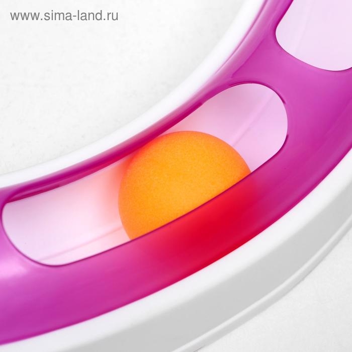 Игрушка для кошек 2 в 1  Игрушка для кошек 2 в 1 "Круг и волна" с шариком (картонная коробка), микс цветов