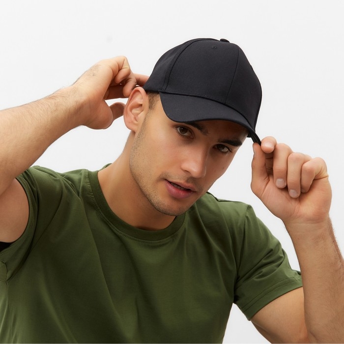 Кепка однотонная MINAKU цвет чёрный, р-р 58 Кепка однотонная MINAKU цвет чёрный, р-р 58