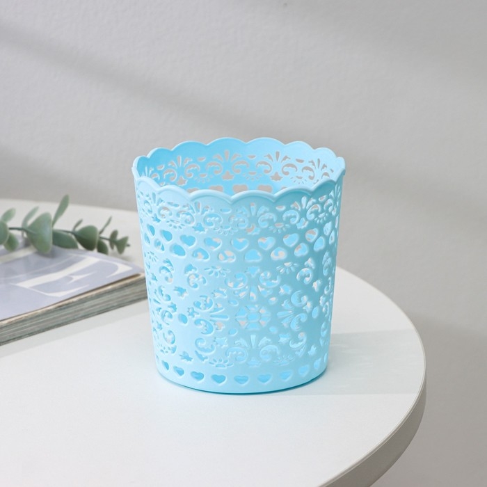 Корзина для хранения «Кружевной узор», пластик, 9,8×9,8×10 см, цвет МИКС Корзина для хранения «Кружевной узор», пластик, 9,8×9,8×10 см, цвет МИКС