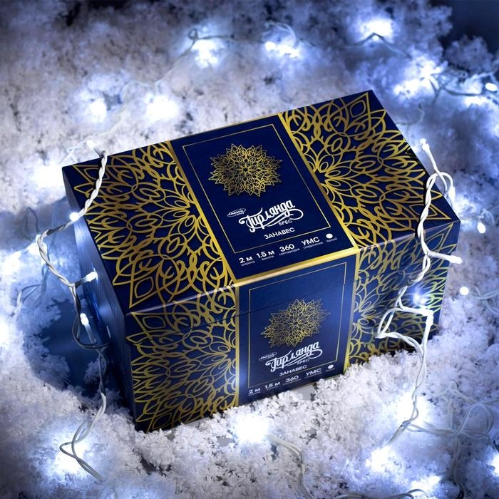 Гирлянда «Занавес» 2 × 1.5 м, IP44, УМС, белая нить, 360 LED, свечение белое, 220 В Гирлянда «Занавес» 2 × 1.5 м, IP44, УМС, белая нить, 360 LED, свечение белое, 220 В