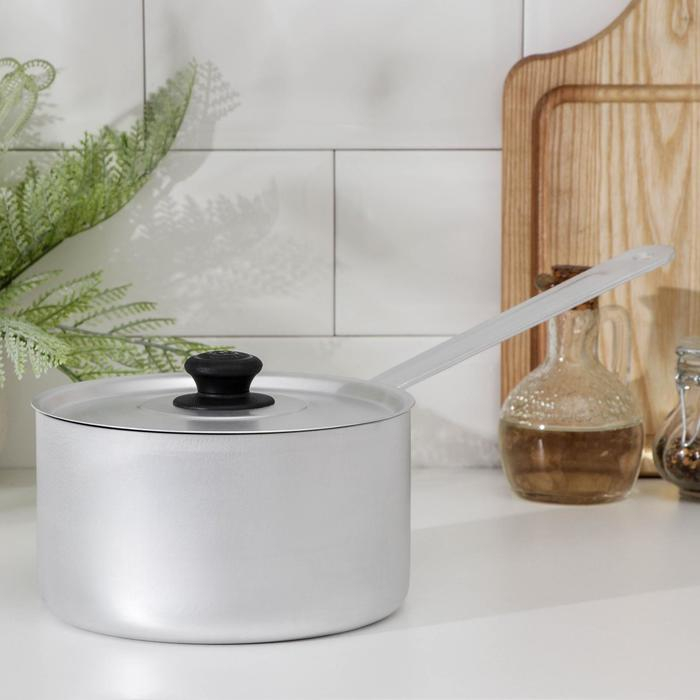 Кастрюля, 1,8 л, металлическая крышка, металлическая ручка, цвет серый Кастрюля, 1,8 л, металлическая крышка, металлическая ручка, цвет серый