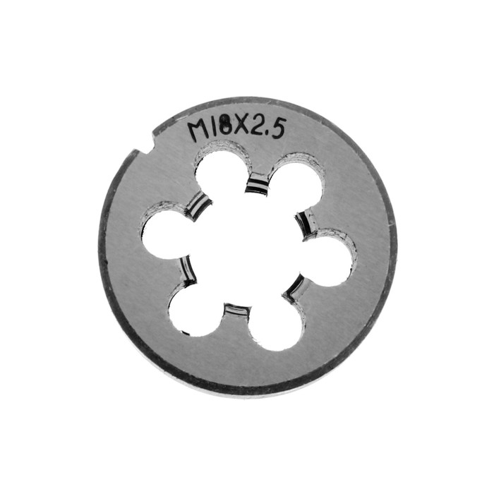 Плашка метрическая ТУНДРА, М18 х 2.5 мм