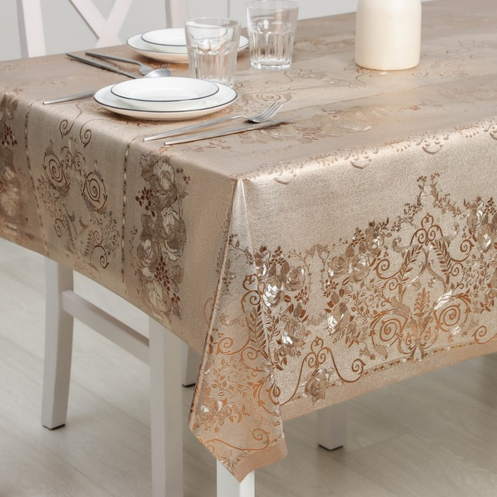 Клеёнка на стол, ширина 137 см, рулон 20 метров, толщина 0,25 мм, цвет золотой Клеёнка на стол, ширина 137 см, рулон 20 метров, толщина 0,25 мм, цвет золотой