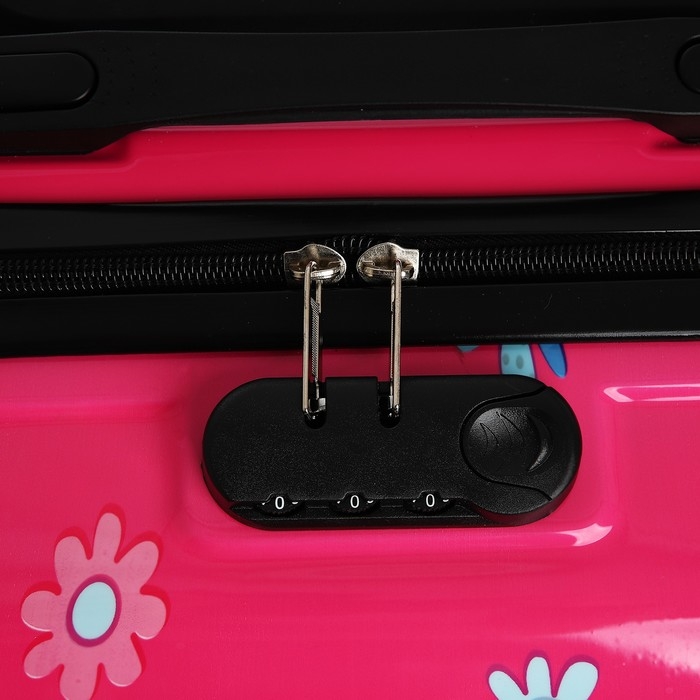 Чемодан детский 28 л (S), отдел на молнии, 4 колеса, цвет розовый Чемодан детский 28 л (S), отдел на молнии, 4 колеса, цвет розовый