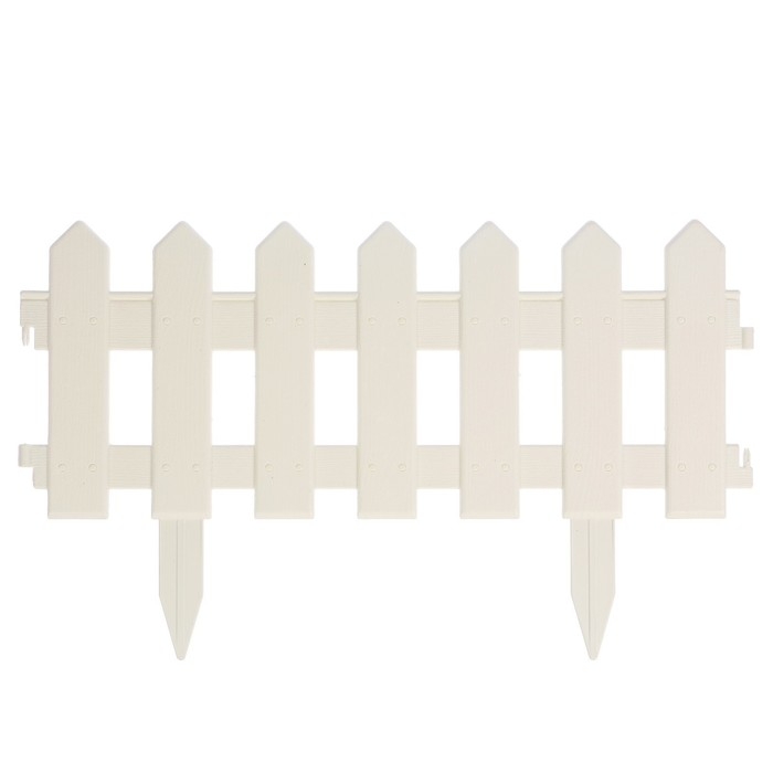 Ограждение декоративное, 30 × 196 см, 4 секции, пластик, белое, «Палисадник» Ограждение декоративное, 30 × 196 см, 4 секции, пластик, белое, «Палисадник»