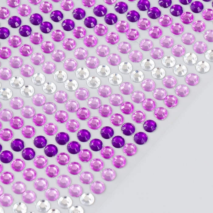 Наклейка пластик стразы "Градиент розово-фиолетовый" 30х10,5 см