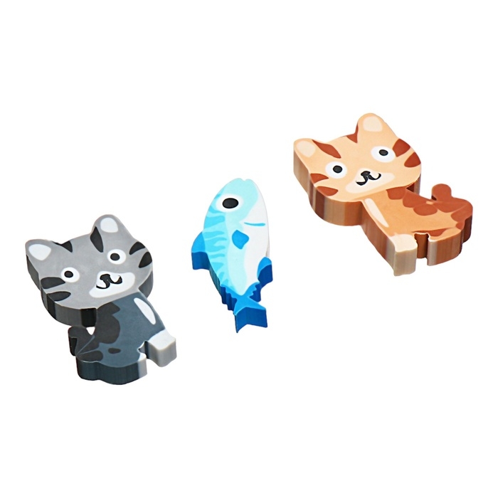 Ластик deVENTE Candy Cat, набор 6 штук, 40х27х7мм и 40х17х5мм, железная банка Ластик deVENTE Candy Cat, набор 6 штук, 40х27х7мм и 40х17х5мм, железная банка